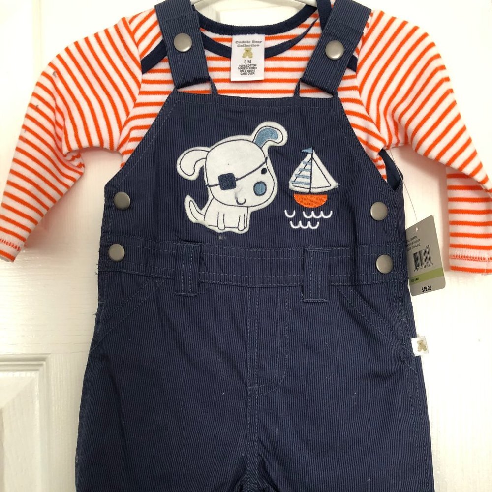 Blue Overalls with Dog & long sleeve 3m *NWT*
